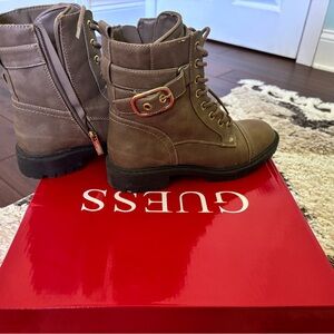 Guess Tan Combat Moto Boots